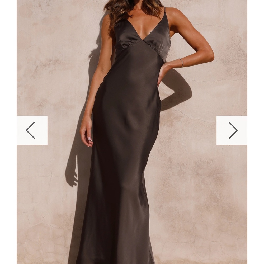 Chic Brown Backless Evening Dress